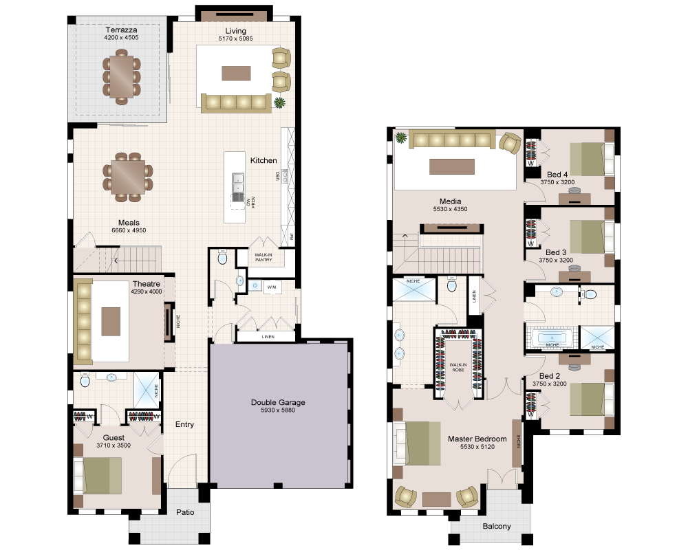 Https Www Beechwoodhomes Com Au Images Evolution Floor Plans Evolution Bayswater 41 1000x900 Double Storey House Plans House Layout Plans New House Plans